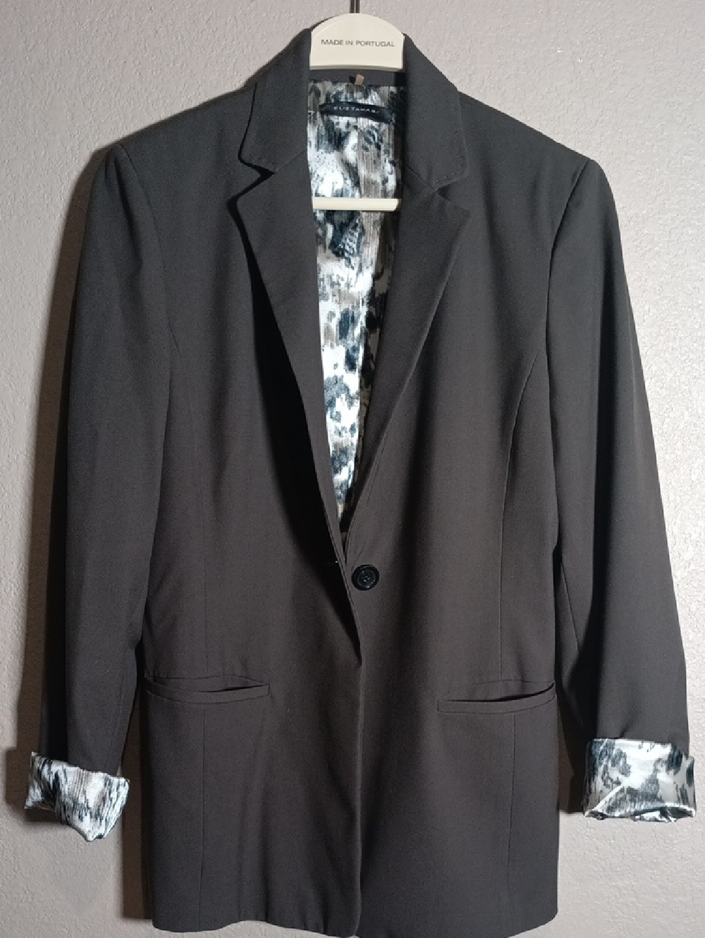 Womens Black Single-Button Blazer